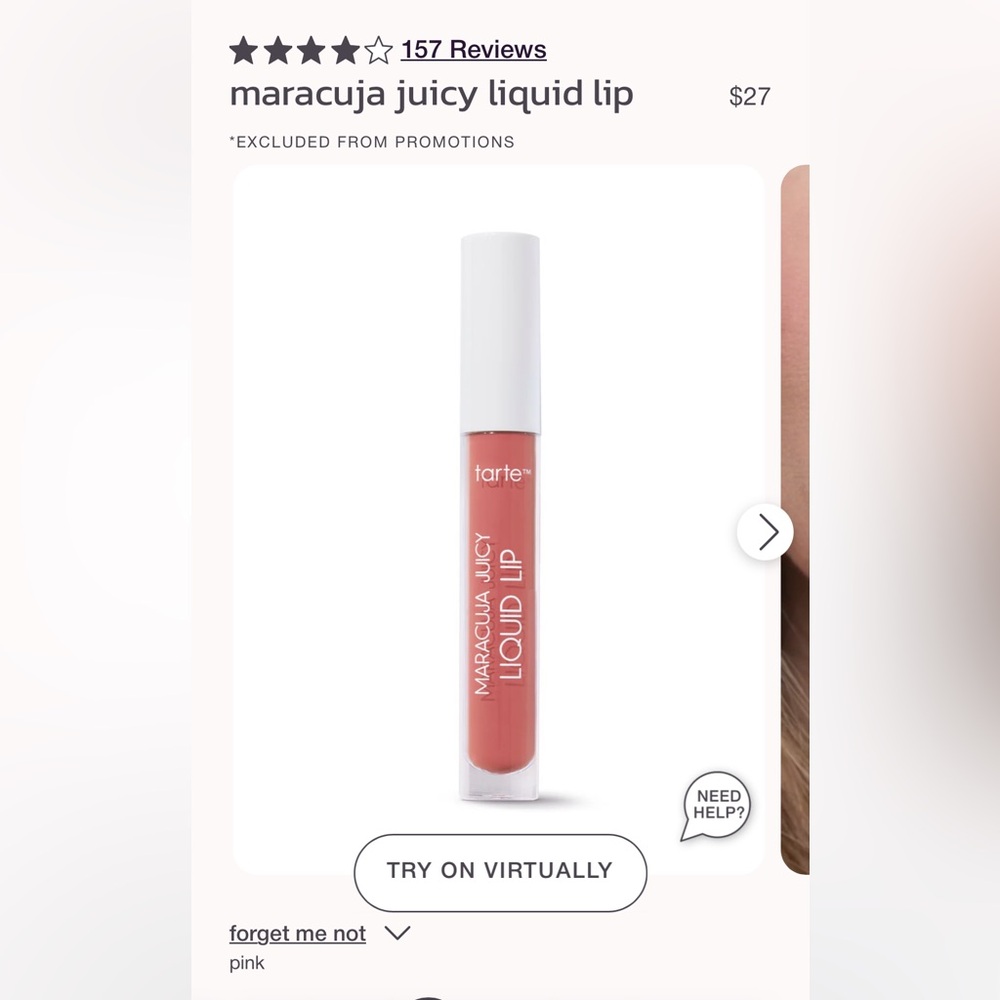 Tarte Maracuja Juicy Liquid Lip in “Forget Me Not”